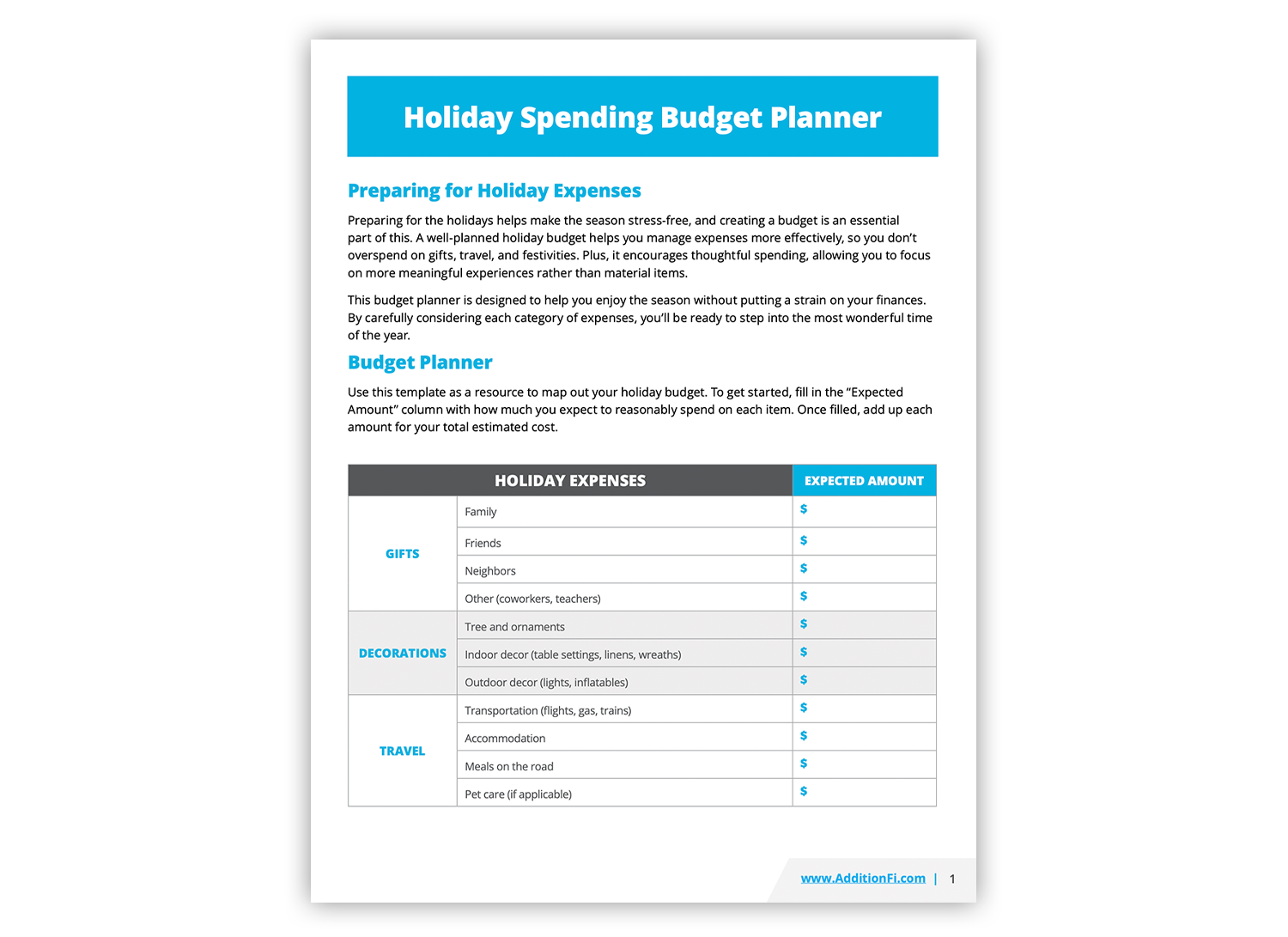 Preview of holiday spending content offer PDF