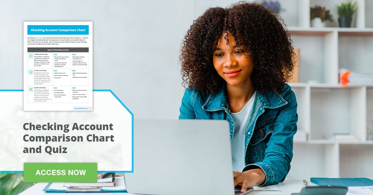 Checking Account Comparison Chart and Quiz | Addition Financial